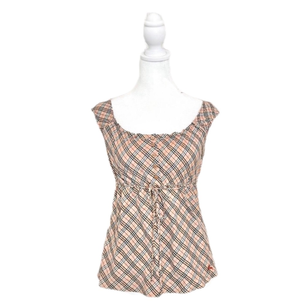 Burberry Blue Label Babydoll Milkmaid Tank with Tie Ribbon